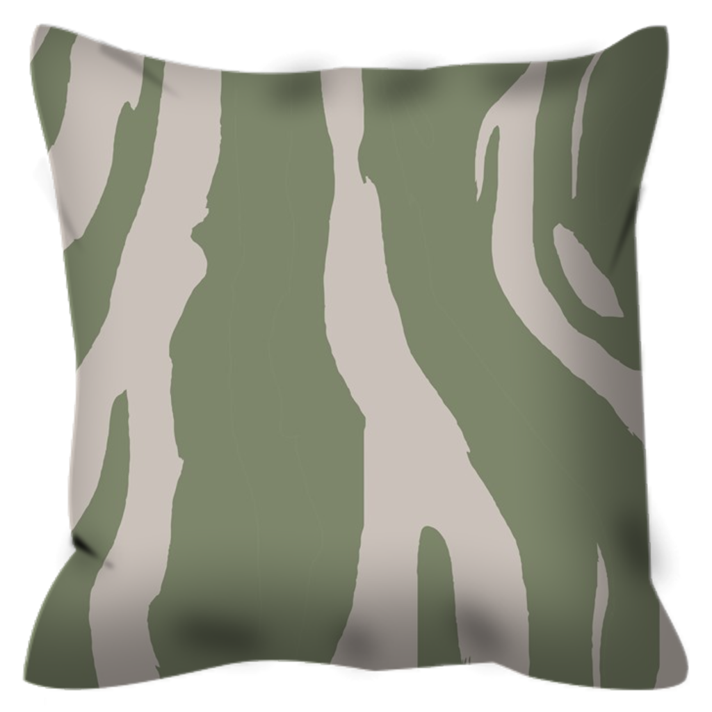 Zebra patterned Outdoor Pillows in popular Sage Green, UV treaded, water resistant, mildew proof