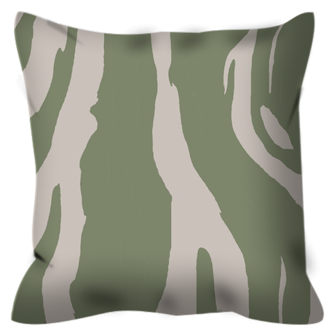 Image of Zebra patterned Outdoor Pillows in popular Sage Green, UV treaded, water resistant, mildew proof