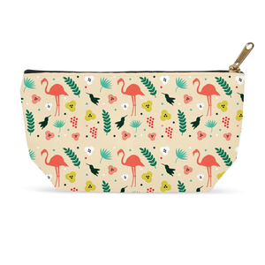 Accessory Pouches with Flamingos