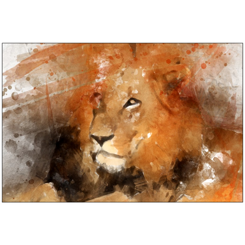 Image of Majestic Lion Print Digital Water Color technique by Thomas Sandberg