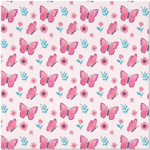 Image of Placemat with Pink Butterfly Design