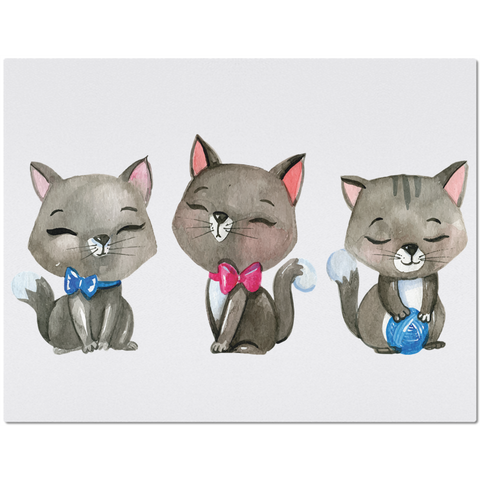 Image of Placemat with Watercolor Kittens for Cat Lovers
