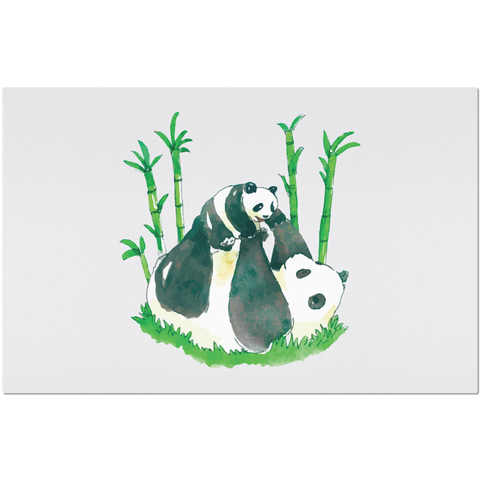 Image of Placemat with Watercolor Panda Design