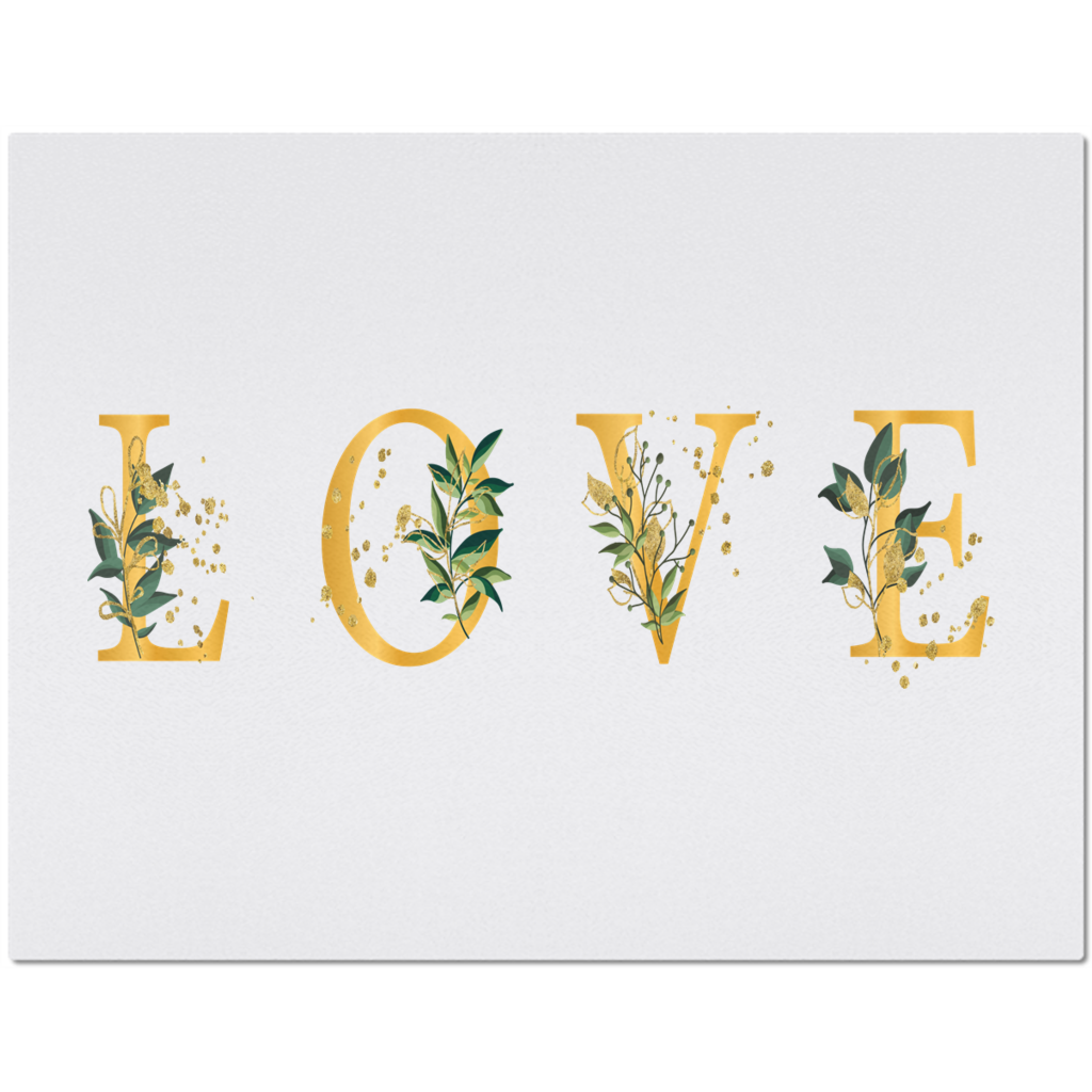 Placemat with Gold LOVE Print