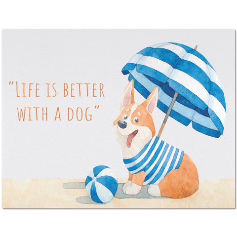 Image of Placemat with Watercolor Corgi Design