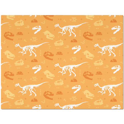 Image of Dinosaur Fossils with Orange Background Placemat