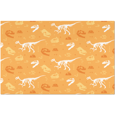 Image of Dinosaur Fossils with Orange Background Placemat