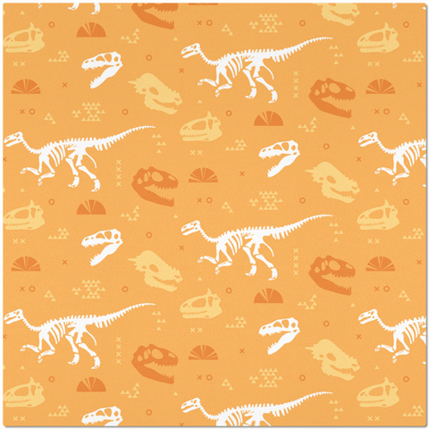 Image of Dinosaur Fossils with Orange Background Placemat