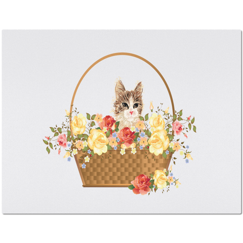 Image of Placemat with Cat in a Basket Design