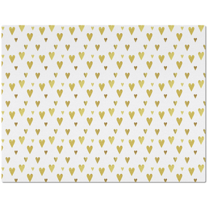 Placemat with Gold Hearts Design