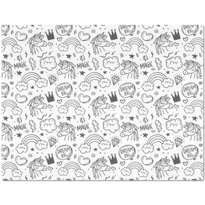 Placemat with Hand Drawn Unicorn Design