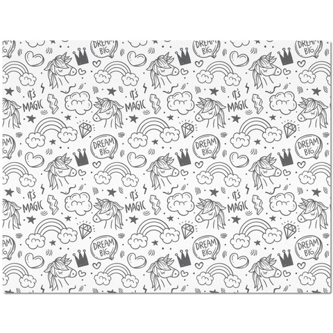 Image of Placemat with Hand Drawn Unicorn Design