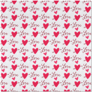 Placemat with Hearts and LOVE Pattern