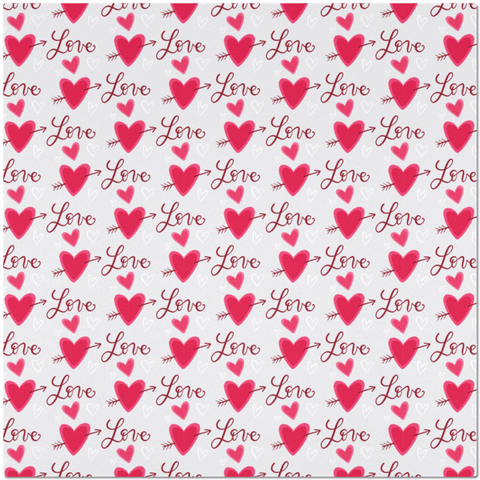 Placemat with Hearts and LOVE Pattern