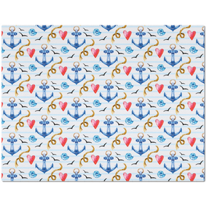 Placemat with Nautical Anchor Pattern