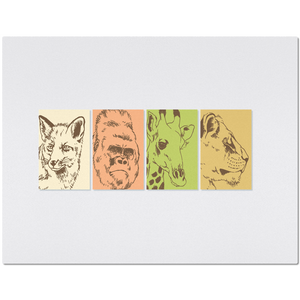 Placemat with Different Animal Portrait
