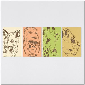 Placemat with Different Animal Portrait