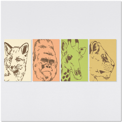 Image of Placemat with Different Animal Portrait