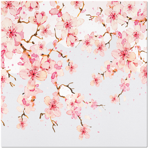 Placemat with Watercolor Cherry Blossom Design