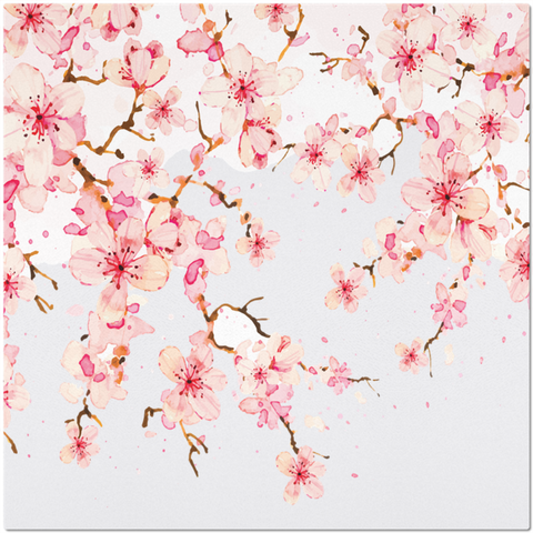 Image of Placemat with Watercolor Cherry Blossom Design