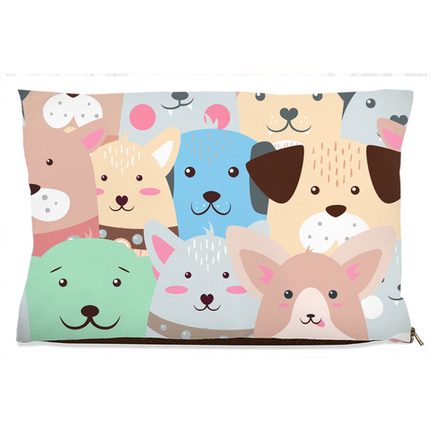 Image of Dog Beds with happy dog faces.