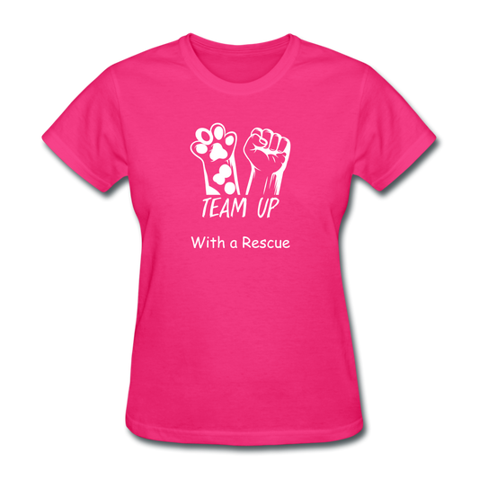 Team Up with a Rescue Women's T-Shirt - fuchsia