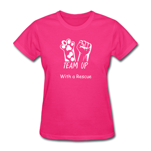 Team Up with a Rescue Women's T-Shirt - fuchsia