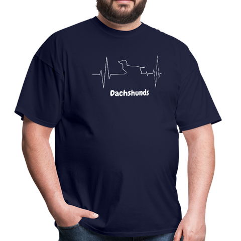 Image of I love dachshunds Men's T-Shirt - navy