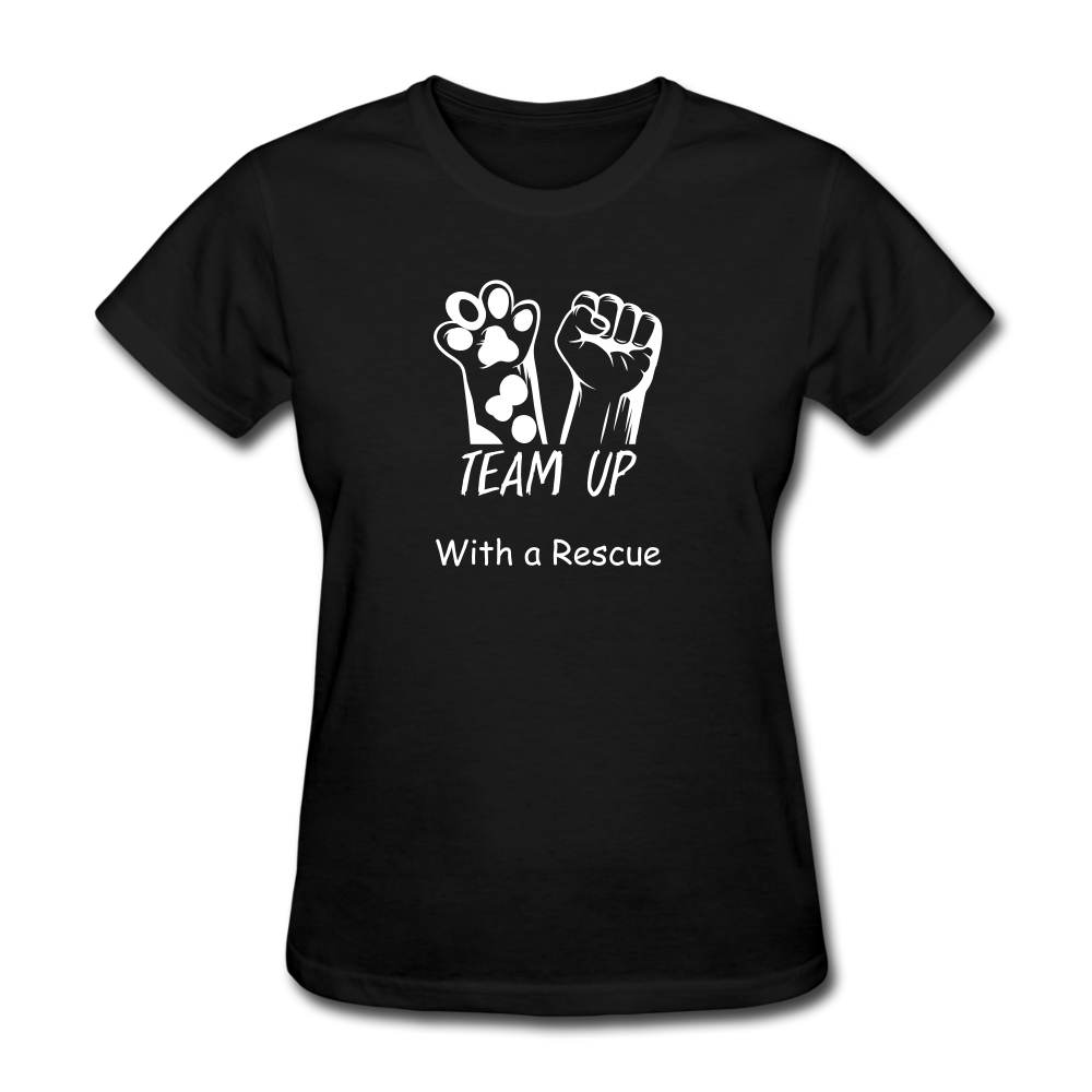Team Up with a Rescue Women's T-Shirt - black