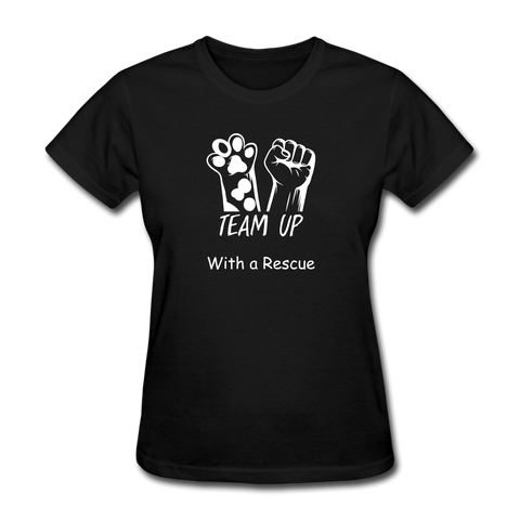 Image of Team Up with a Rescue Women's T-Shirt - black