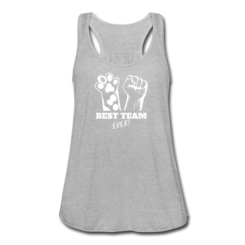 Best Team Ever Women's Flowy Tank Top by Bella - heather gray