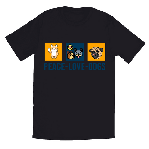 Image of Black and White T-Shirts | Peace-Love-Dogs