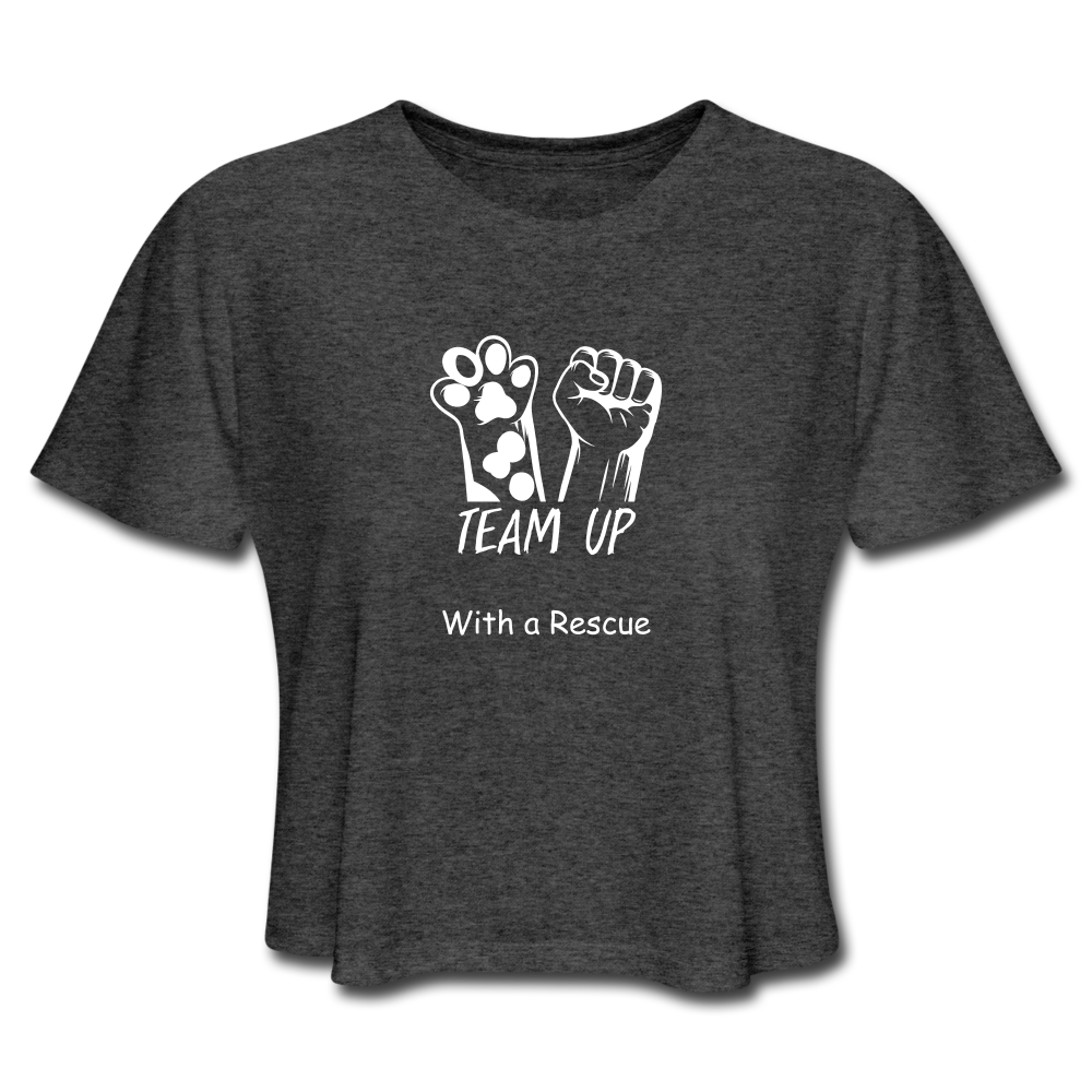 Team Up with a Rescue - Women's Cropped T-Shirt - deep heather