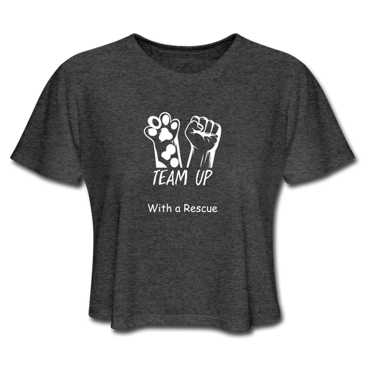 Team Up with a Rescue - Women's Cropped T-Shirt - deep heather