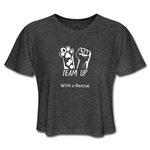 Team Up with a Rescue - Women's Cropped T-Shirt - deep heather