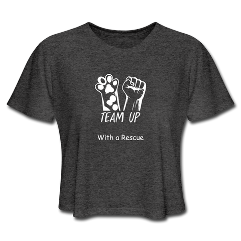 Image of Team Up with a Rescue - Women's Cropped T-Shirt - deep heather