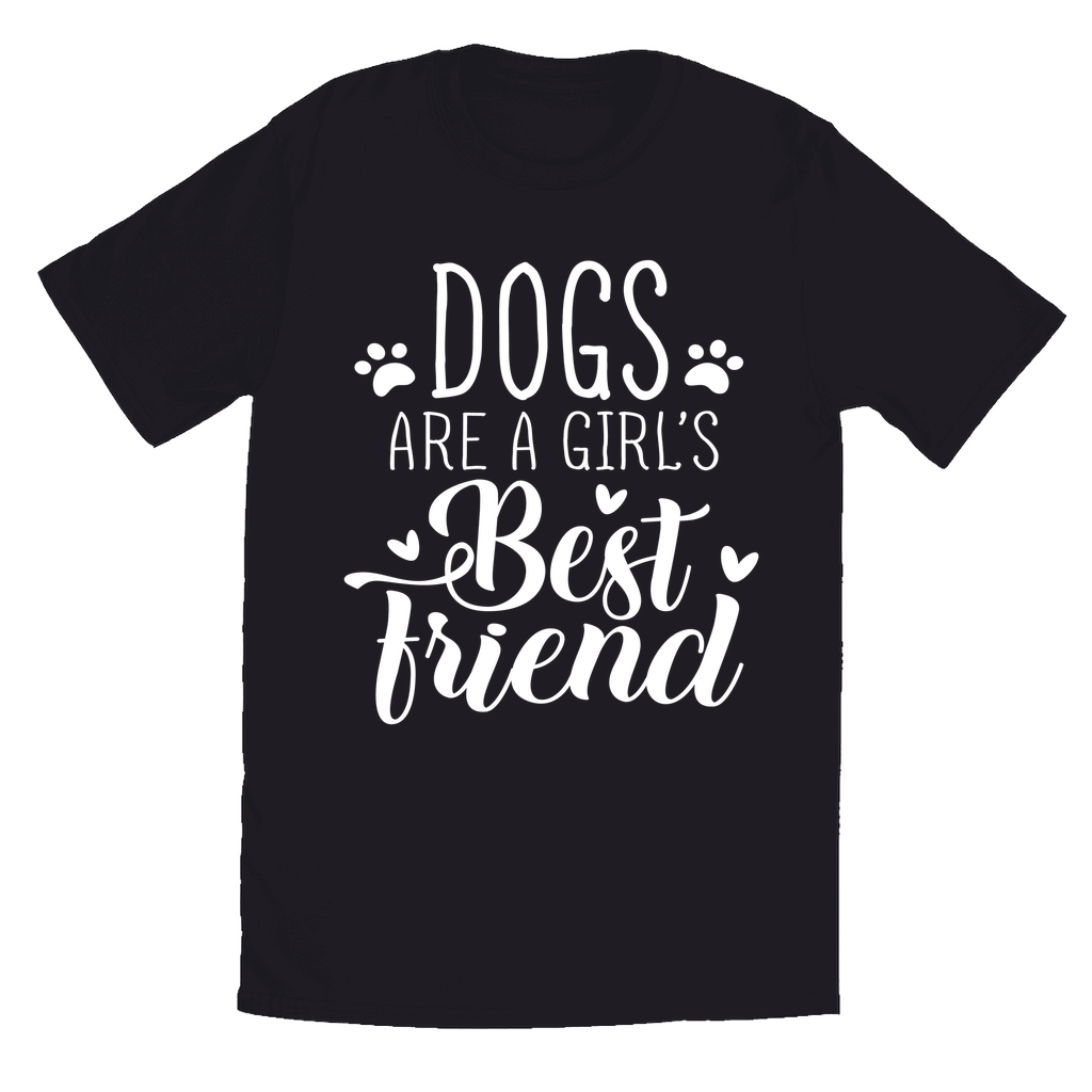Black T-Shirt | Dogs Are A Girl's Bestfriend