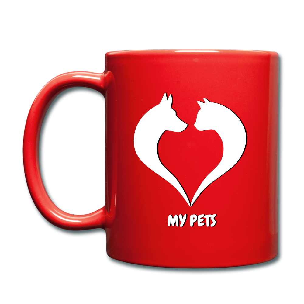 Love my pets Full Color Mug - red