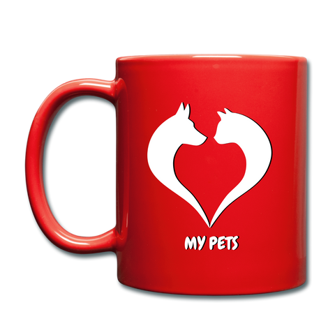 Image of Love my pets Full Color Mug - red