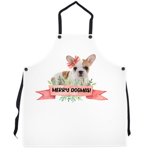 Apron with Christmas French Bulldog Design | Merry 'Dogmas'
