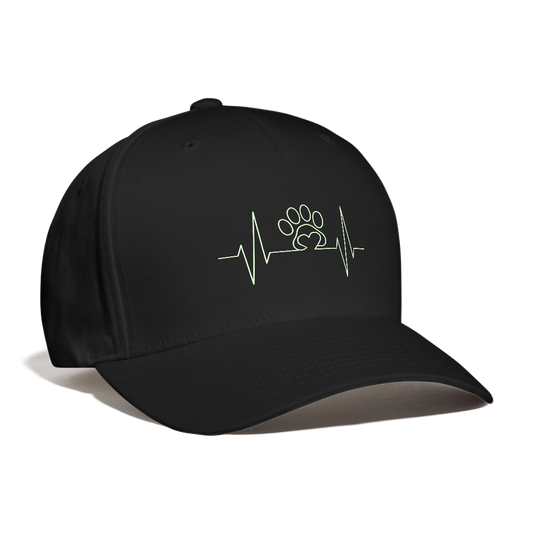 My Heart Beats for Animals Baseball Cap - black