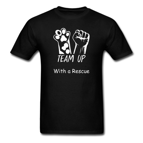 Image of Team Up with a Rescue Men's T-Shirt - black