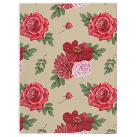 Image of Minky Blanket with Floral Rustic Design
