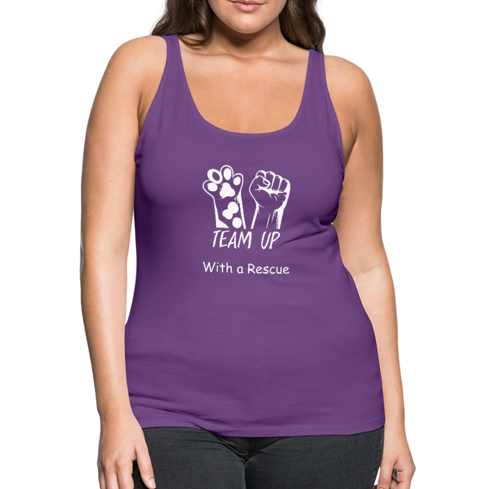 Team Up with a Rescue - Women’s Premium Tank Top - purple