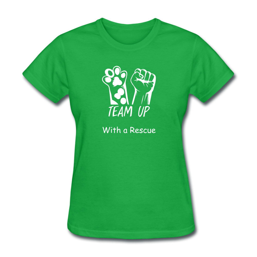 Team Up with a Rescue Women's T-Shirt - bright green