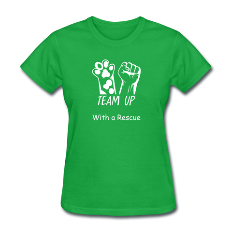 Image of Team Up with a Rescue Women's T-Shirt - bright green