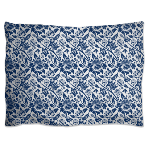 Image of Pillow Shams With Blue Floral Design