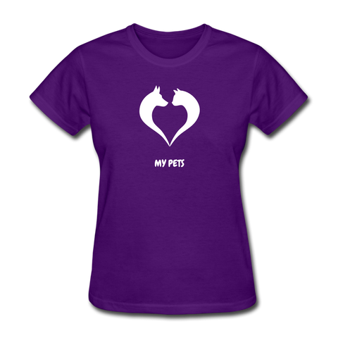 Image of Love My Pets Women's T-Shirt - purple