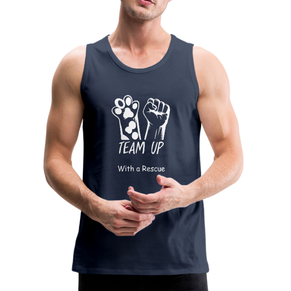 Team Up with a Rescue - Men’s Premium Tank - navy