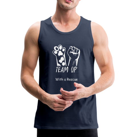 Image of Team Up with a Rescue - Men’s Premium Tank - navy